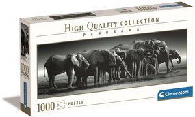 Elefánt Herd of Giants 1000 db-os panoráma puzzle Clementoni