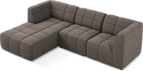 Barna buklé sarokkanapé (bal oldali-heverő résszel) Aloha – Makamii