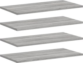 vidaXL 4 db szürke sonoma színű szerelt fa fali polc 60 x 30 x 1,5 cm