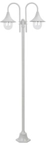 fehér 2-égős alumínium kerti állólámpa, E27, 220 cm