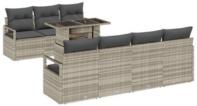 Kerti Kanapé Szett 4 darabos Világosszürke Rattan Nagy