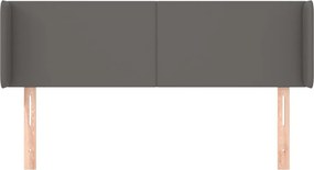 szürke műbőr szárnyas fejtámla szárnyakkal 147x16x78/88 cm