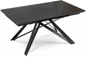 Fekete Márványhatású, Bővíthető Kerámia Étkezőasztal MAXIME 160-240 cm