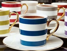 Turecký kávový set 4 šálků s podšálky, Bospor - Selamlique