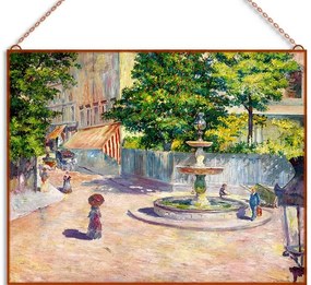 Gustave Caillebotte - La Place Saint-Georges üvegkép, falikép