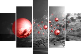 Piros gömbök képe (150x105 cm)