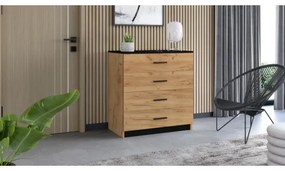 Timon komód, craft tölgy/fekete kivitelben