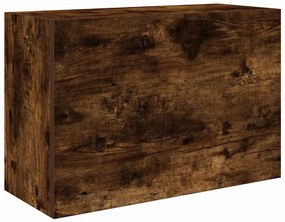 füstös tölgyszínű szerelt fa fali fürdőszobaszekrény 60x25x40cm