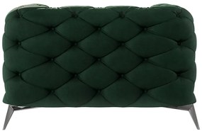 Sötétzöld bársony fotel Chelsea – Ropez