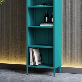 Könyvespolc MARIO, 500 x 1800 x 350 mm, Modern: tengerszínű