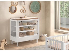 Fehér bükkfa gyerek komód pelenkázó feltéttel 100x95x55 cm Forrest – Vipack