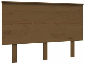 mézbarna tömör fenyőfa ágyfejtámla 124x6x82,5 cm