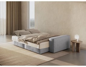 Világosszürke buklé kinyitható kanapé 247 cm Jodie – Micadoni Home