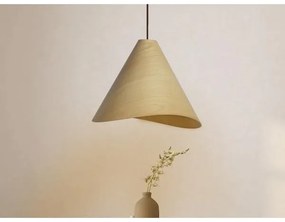 Tömörfa függőlámpa zsinóron, 1x E27/60W/230V, Ø 45 cm — tömör tölgy és kaucsukfa kivitel