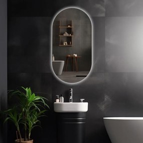 Viva AURA PINO 50 fürdőszoba tükör - érintőkapcsolóval - AMBIENT LED - OVÁLIS - ÁLLÓ - 50x90 cm