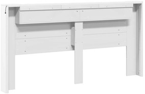 Fejtámla LED -es lámpákkal Fehér 200 x 16,5 x 103,5 cm Faanyag