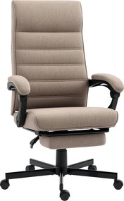 Vinsetto Dőlésszögű Irodai Szék Forgószék Állítható Magassággal, Kihúzható Lábpihentetővel és Karfával Irodai Szék, Teherbírás 120 kg, Barna | Aosom