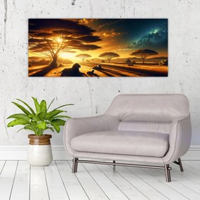 Kép - Pihenő oroszlánok (120x50 cm)