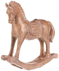 Dekoráció hintaló 19 cm, polirezín, fa utánzat