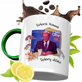 Donald Tusk Zöld Bögre Ajándék Nyomtatott Fotóval