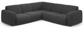 Sötétszürke buklé sarokkanapé (variálható-L alakú) Molino – Micadoni Home