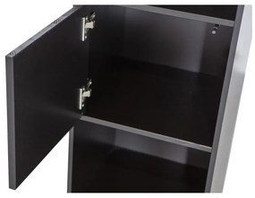 Fekete borovi fenyő moduláris könyvespolc 40x210 cm Finca – WOOOD