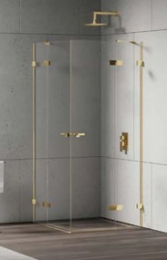 New Trendy Eventa Gold Shine zuhanykabin 120x80 cm négyszögletes arany fényes/átlátszó üveg EXK-4769