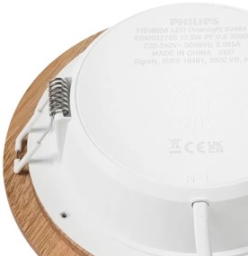 LED Beépíthető lámpa WOODY SPOT LED/12,5W/230V 3000K tölgy ø 16 cm