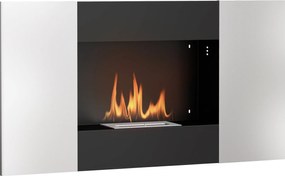 HOMCOM Fali Beépített Bioetanol Kandalló 0.9L Tartállyal, 3.3 Órás Égetési Idő, Rozsdamentes Acélban, Belső Használatra, 20 m² Területet Lefed, 100x15