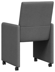 Étkező Székek kerékkel 2 pcs Sötétszürke 57 x 66 x 94 cm szövet
