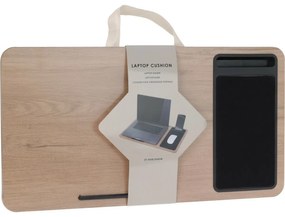 Laptop oldalsó asztal, barna, 57,5 x 4 x 30,5 cm, MDF