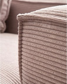 Világos rózsaszín kordbársony sarokkanapé (bal oldali) Blok – Kave Home