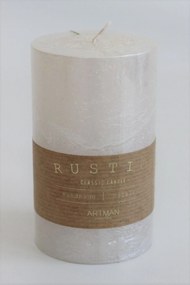 Gyöngyfehér illatgyertya RUSTIC METALIC 11cm