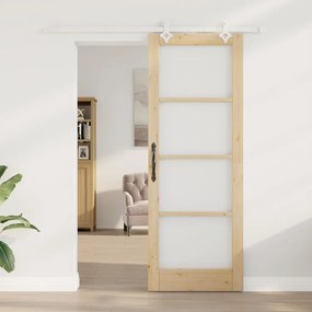 Csúszóajtó Barna 78 x 211 cm Fa és fém