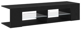 TV Szekrény LED Fénnyel Fekete Tölgy 135x39x30cm Összeszerelve