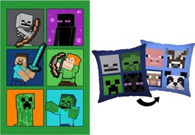Minecraft Fight Mobs polár takaró és párna szett, 2 részes