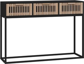 vidaXL fekete szerelt fa és vas tálalóasztal 105x30x75 cm