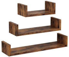 SHELFY 3 darabos fali polcszett, barna
