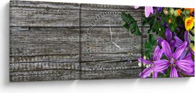 Kép - réti virágok (órával) (90x30 cm)