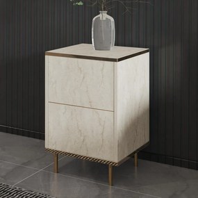 Éjjeliszekrény Imaj - Travertine, Gold