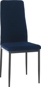 Szék, kék Velvet szövet/fekete fém, COLETA NOVA