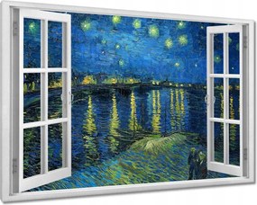 Festmények 120x80 Csillagos éj a Rodan felett