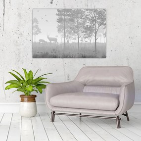 Kép - rét szarvasokkal (90x60 cm)