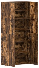 Cipőtartó Füstölt Tölgy 80x35,5x180 cm Műszaki Fa
