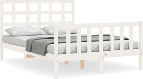 vidaXL fehér tömör fenyőfa ágy matrac nélkül 120 x 200 cm
