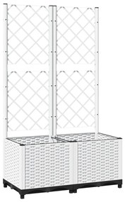 fehér PP rácsos kerti ültetőláda 80 x 40 x 136 cm