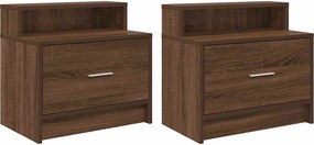 vidaXL éjjeliszekrények fiókos 2 db barna tölgy 51 x 31 x 47 cm