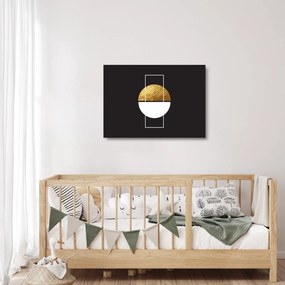 Üveg kép - Absztrakció arany és fekete N⁰1 (70x50 cm)