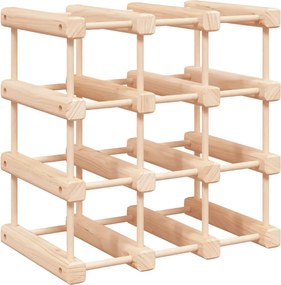 vidaXL tömör fenyőfa bortartó 12 palackhoz 36x23x36 cm