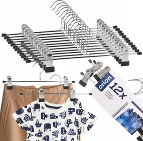 12 db Fém akasztó csíptetőkkel ruhákhoz szekrénybe nadrágokhoz szoknyákhoz